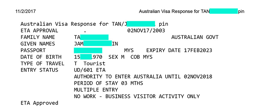 Australia ETA Visa -